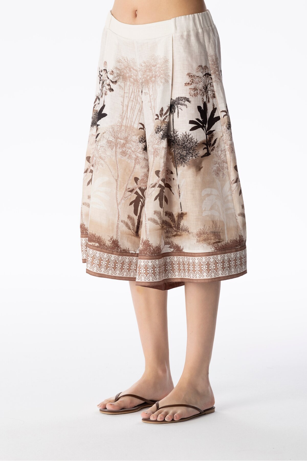 LINEN CAPRİ PANTS