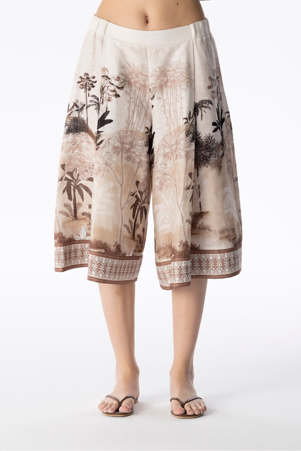 LINEN CAPRİ PANTS