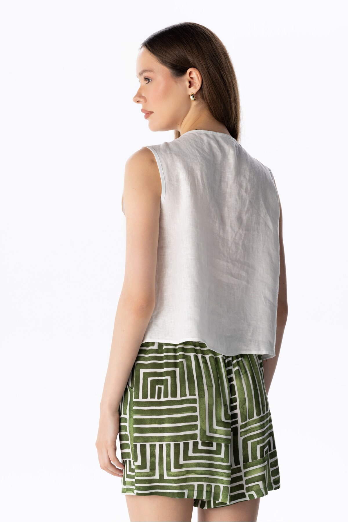 LINEN PLEATED TOP