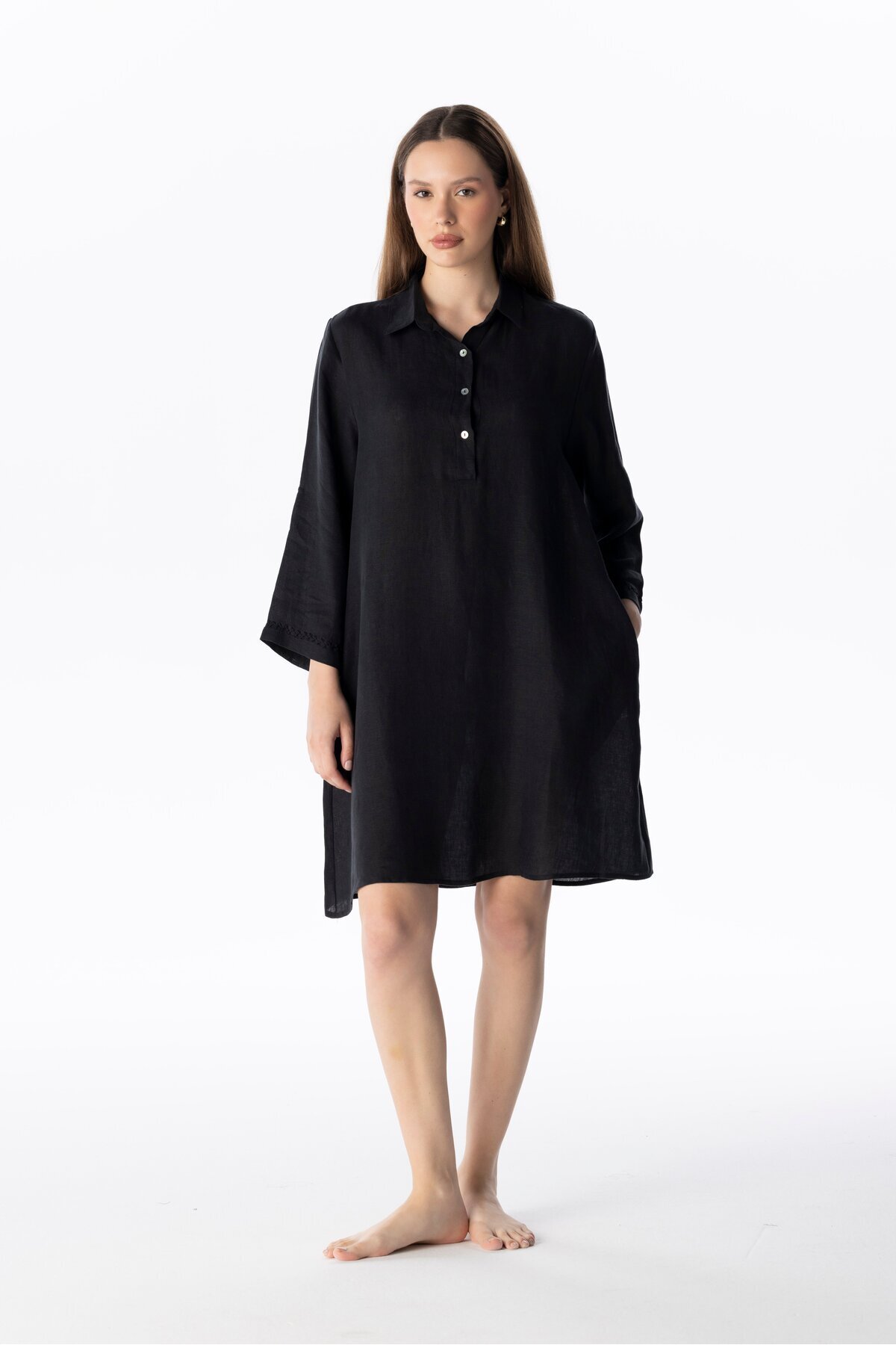 LINEN SHIRT DRESS