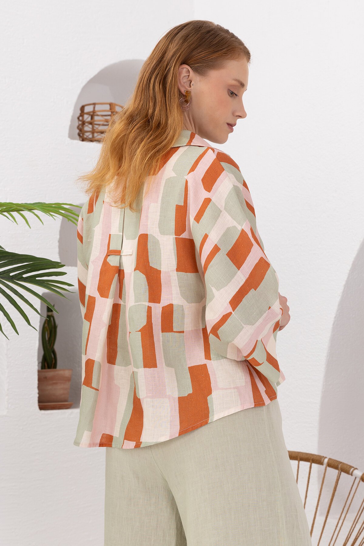 Papaya | Keten Kısa Gömlek