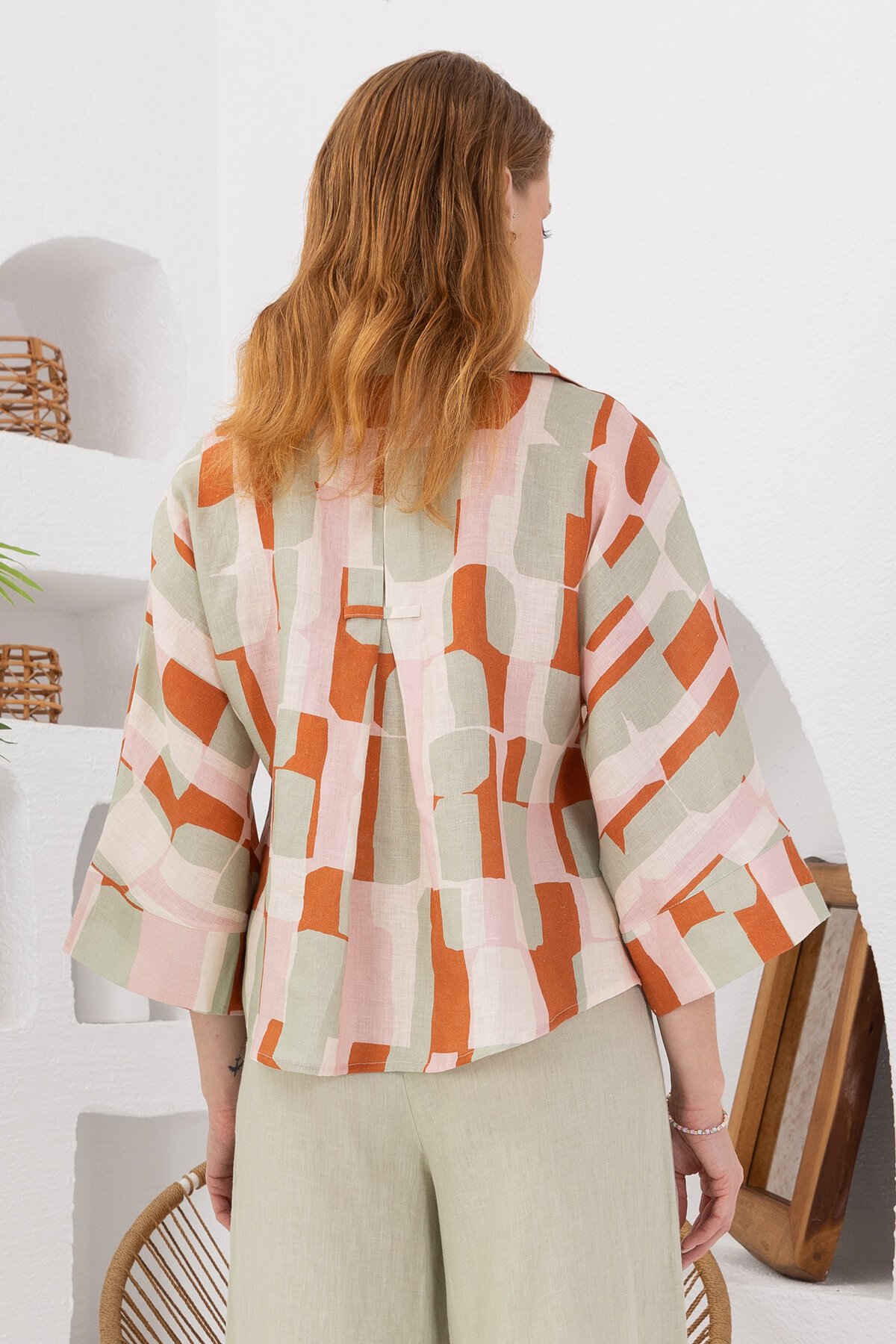 Papaya | Keten Kısa Gömlek