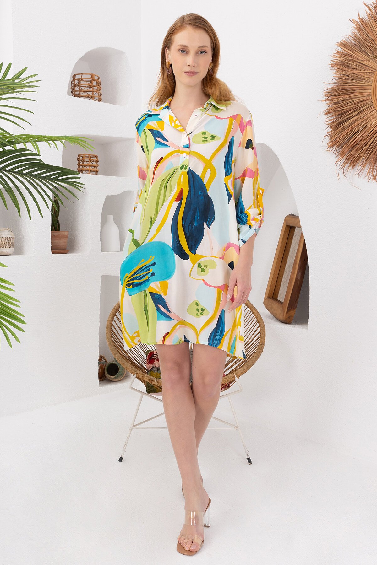 Spring | Viskon Gömlek Elbise