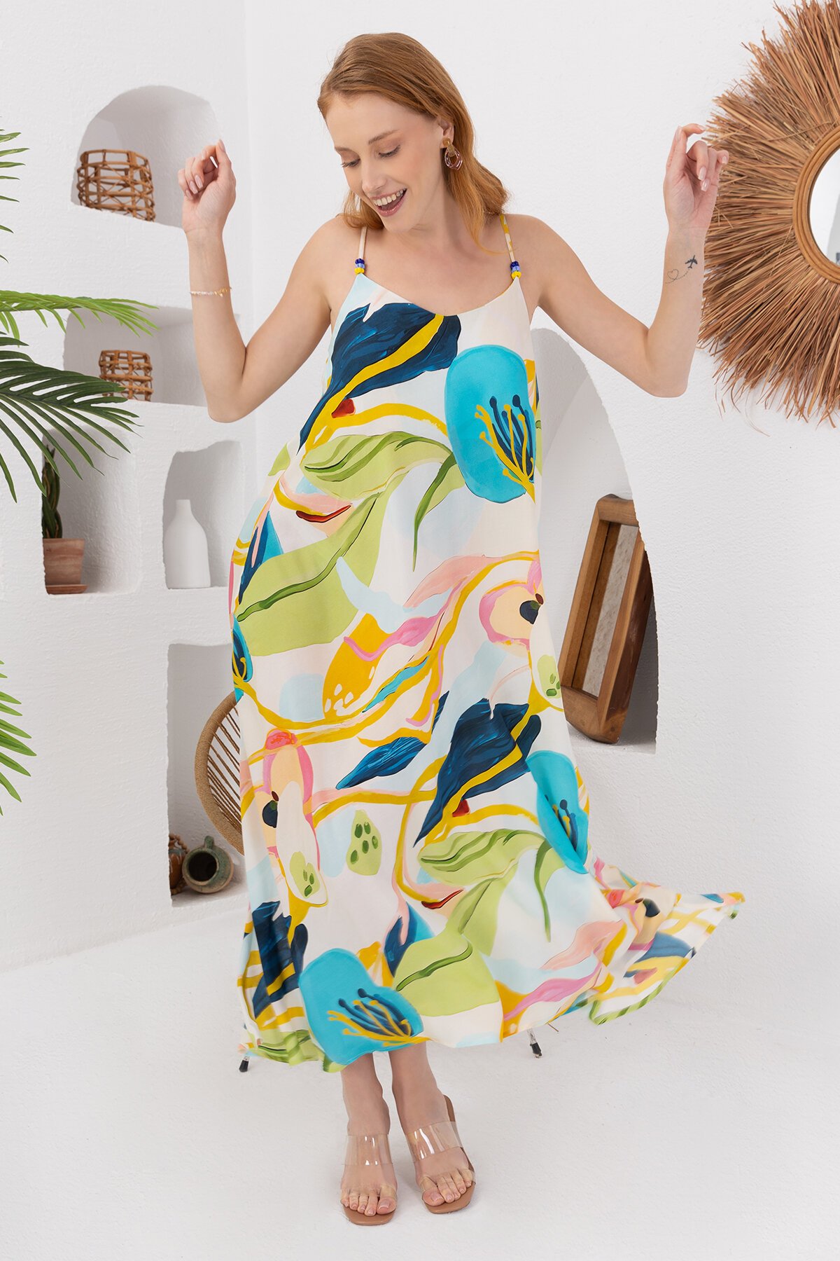 Spring | Viskon Uzun Elbise