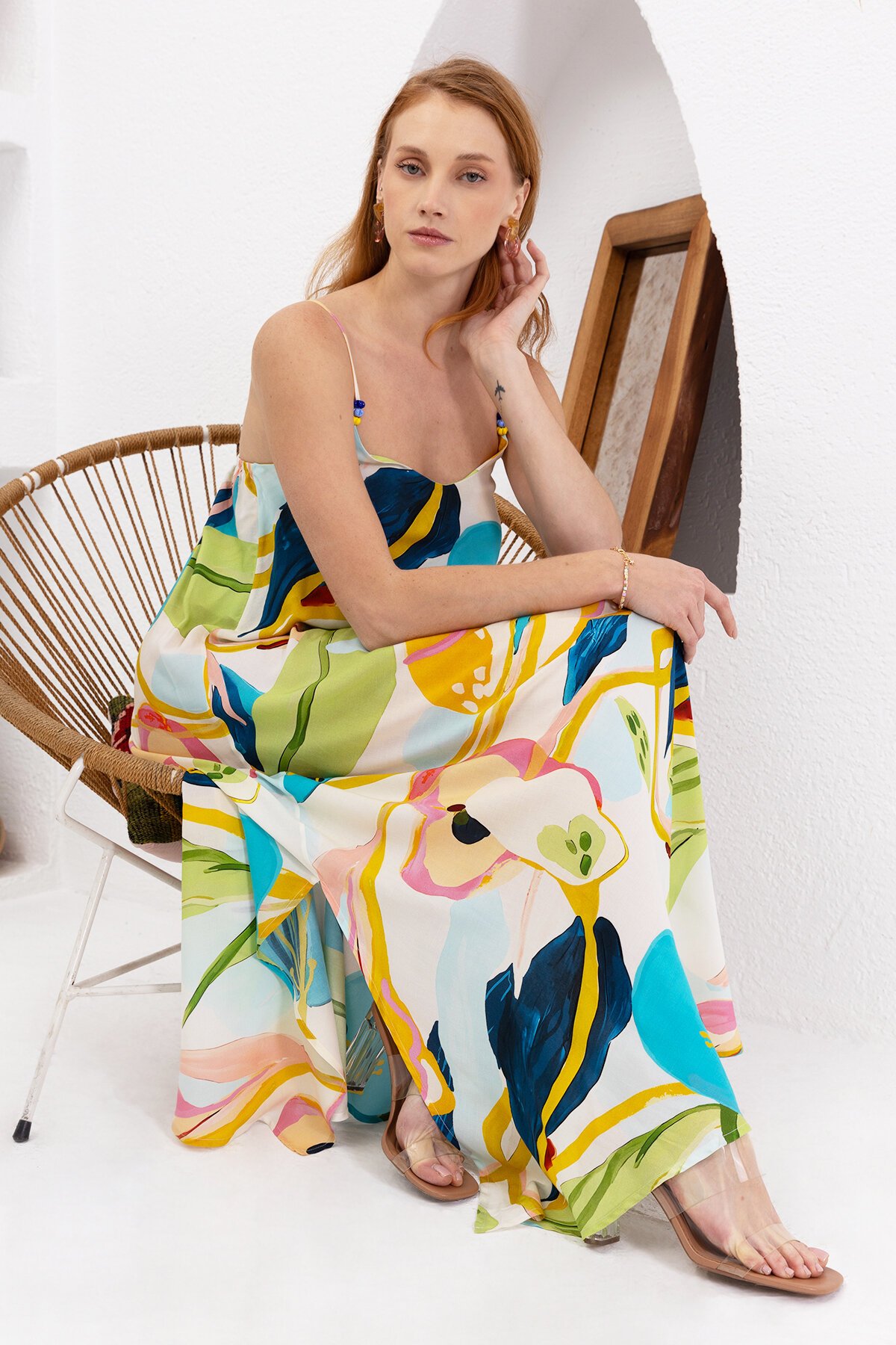 Spring | Viskon Uzun Elbise