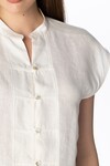 LINEN BUTTON TOP