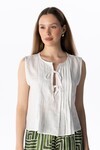 LINEN PLEATED TOP